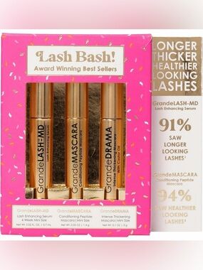Grande Cosmetics Lash Bash! Trio Lash Enhancing Serum+Mascara x 2 Minis NIB!!